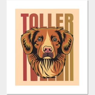 Toller Nova Scotia Duck Tolling Retriever Retro Vibes Posters and Art